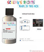 Bmw 2 Series Moonlight Silver Paint code location sticker Wb66 Touch Up Paint