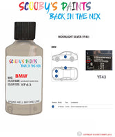 Paint For Bmw Moonlight Silver Paint Code Yf43/F43 Touch Up Paint Repair Detailing Kit