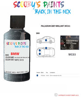 Bmw I3 Palladium Grey Brillant Paint code location sticker Wc03 Touch Up Paint
