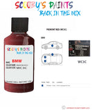 Bmw 3 Series Piemont Red Paint code location sticker Wc3C Touch Up Paint Scratch Stone Chip