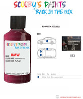 Paint For Bmw Romantik Red Paint Code 552 Touch Up Paint Repair Detailing Kit