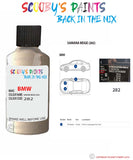 Bmw X3 Samanabeige Paint code location sticker 282 Touch Up Paint Scratch Stone Chip Repair