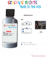 Bmw 3 Series Samoa Blue Paint code location sticker 295 Touch Up Paint Scratch Stone Chip