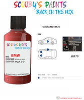 Bmw 3 Series Sedona Red Paint code location sticker Wa79 Touch Up Paint Scratch Stone Chip