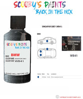 Bmw 6 Series Singapur Grey Paint code location sticker Wb41 Touch Up Paint Scratch Stone Chip