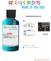 Bmw 4 Series Snapper Rocks Blue Paint code location sticker Wc1G Touch Up Paint
