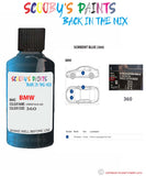 Bmw 7 Series Sorrent Blue Paint code location sticker 360 Touch Up Paint Scratch Stone Chip