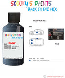 Bmw X5 Toledo Blue Paint code location sticker 482 Touch Up Paint Scratch Stone Chip Repair