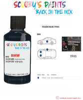 Bmw X5 Toledo Blue Paint code location sticker Yf05 Touch Up Paint Scratch Stone Chip Repair
