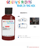 Bmw 1 Series Ziegel Red Paint code location sticker F11 For Metalux Touch Up Paint