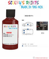 Bmw 3 Series Ziegel Red Paint code location sticker F11 For Metalux Touch Up Paint