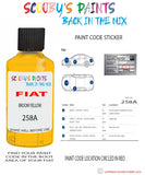 Paint For Fiat/Lancia 500 Broom Yellow Code 258A Car Touch Up Paint