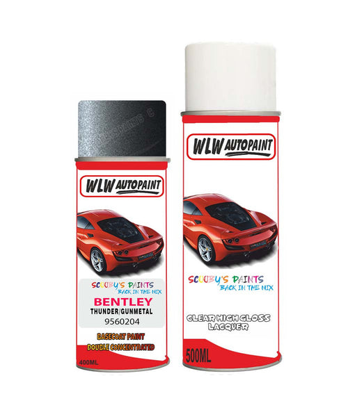 bentley thunder gunmetal 9560204 aerosol spray car paint clear lacquer 2010 2020 Body repair basecoat dent colour