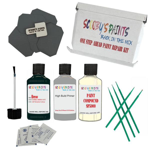 BMW DUNKEL GREEN II Paint Code 307 Touch Up Paint Repair Detailing Kit