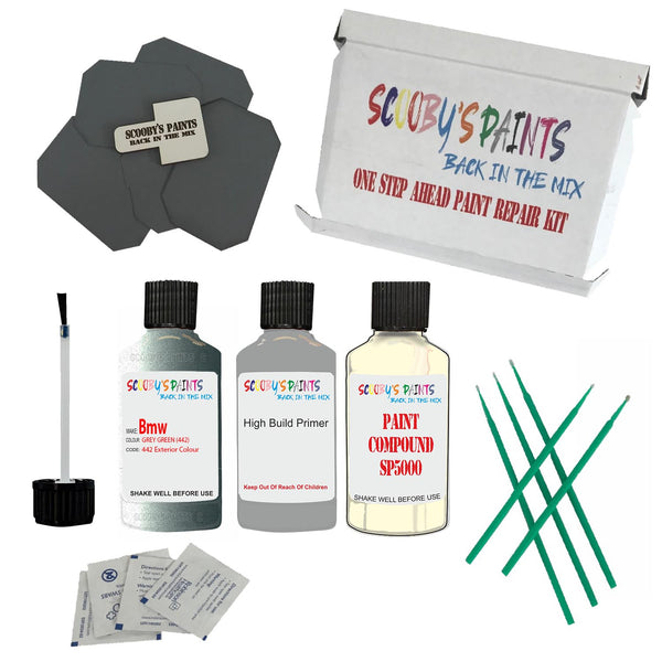 BMW GREY GREEN Paint Code 442 Touch Up Paint Repair Detailing Kit