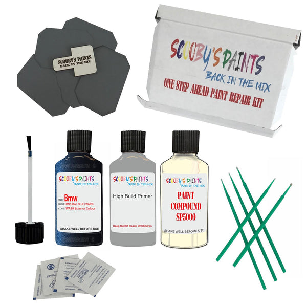 BMW IMPERIAL BLUE Paint Code WA89/A89 Touch Up Paint Repair Detailing Kit