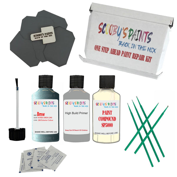 BMW MOREA GREEN Paint Code 288 Touch Up Paint Repair Detailing Kit