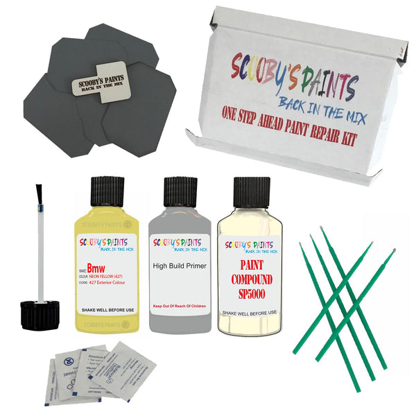 BMW NEON YELLOW Paint Code 427 Touch Up Paint Repair Detailing Kit