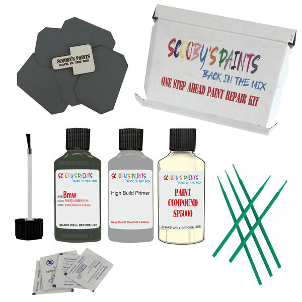 BMW PUSSTA GREEN Paint Code 194 Touch Up Paint Repair Detailing Kit