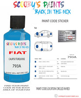 Paint For Fiat/Lancia Panda 4X4 Calipso Turquoise Code 793A Car Touch Up Paint