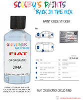 Paint For Fiat/Lancia 500 Cha Cha Cha Azure Code 294A Car Touch Up Paint