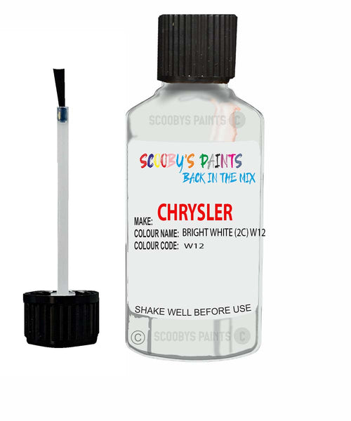 Paint For Chrysler Plymouth Bright White (2C) Code: W12 Car Touch Up Paint