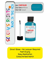 Colour Card paint fix a chip stone Chrysler Voyager Light Teal Code: Sq1 Car Touch Up Paint