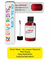 Colour Card paint fix a chip stone Chrysler 300 Series Inferno Red Code: Pel Car Touch Up Paint