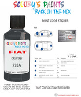 Paint For Fiat/Lancia 500 Circuit Grey Code 735A Car Touch Up Paint