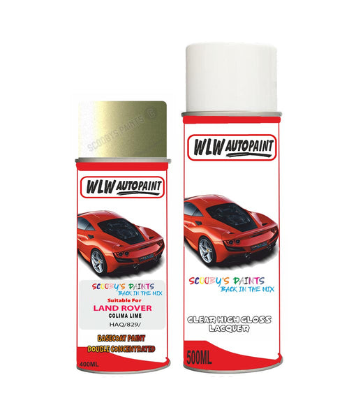 land rover range rover evoque colima lime aerosol spray car paint can with clear lacquer haq 829Body repair basecoat dent colour