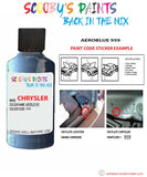 paint code location sticker for Chrysler 300 Series Aeroblue Code: 959 Car Touch Up Paint
