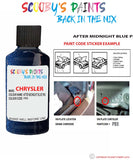 paint code location sticker for Chrysler 300 Series After Midnight Blue Code: Pbx Car Touch Up Paint