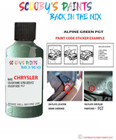 paint code location sticker for Chrysler Voyager Alpine Green Code: Pgt Car Touch Up Paint