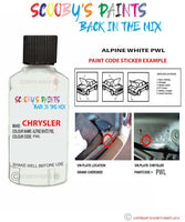 paint code location sticker for Chrysler Caravan White Gold Code: Pwl Car Touch Up Paint