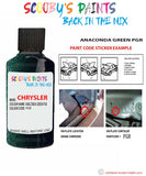 paint code location sticker for Chrysler 300 Series Shale Green Code: Pgr Car Touch Up Paint