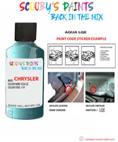 paint code location sticker for Chrysler Plymouth Aqua Code: Lqe Car Touch Up Paint