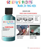 paint code location sticker for Chrysler Plymouth Aqua Code: Lqe Car Touch Up Paint