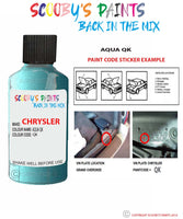 paint code location sticker for Chrysler Plymouth Aqua Code: Qk Car Touch Up Paint