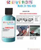 paint code location sticker for Chrysler Plymouth Aqua Code: Qk Car Touch Up Paint