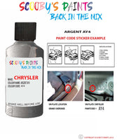 paint code location sticker for Chrysler Voyager Argent Code: Ay4 Car Touch Up Paint