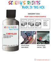 paint code location sticker for Chrysler Plymouth Argent Code: Sa4 Car Touch Up Paint