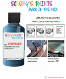paint code location sticker for Chrysler Caravan Atlantic Blue Code: Pbj Car Touch Up Paint