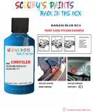 paint code location sticker for Chrysler Plymouth Banzai Blue Code: Kc3 Car Touch Up Paint