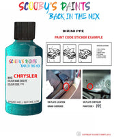 paint code location sticker for Chrysler Vision Spruce Code: Ppe Car Touch Up Paint