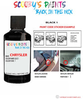 paint code location sticker for Chrysler Caravan Black Code: 1 Car Touch Up Paint