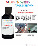 paint code location sticker for Chrysler Caravan Black Code: 601 Car Touch Up Paint