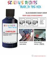 paint code location sticker for Chrysler Sebring Convertible Blackberry/Deep Amethyst Code: Dt8978 Car Touch Up Paint