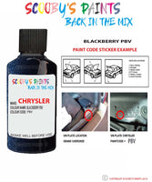 paint code location sticker for Chrysler Caliber Blackberry Code: Pbv Car Touch Up Paint