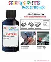 paint code location sticker for Chrysler Caravan Blackberry Code: Pbv Car Touch Up Paint