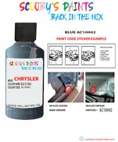 paint code location sticker for Chrysler Vision Blue Code: Ac10942 Car Touch Up Paint
